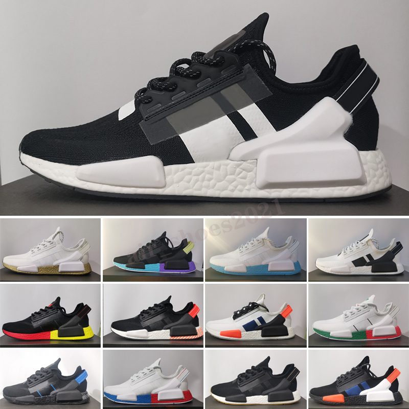 

Runners Shoes Men Women primeknit Running Sneakers black white blue orange mexico city metallic gold Trainers, Color 4