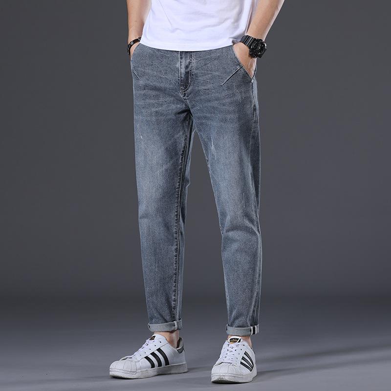 

2021 Autumn New Men's Loose Jeans Youth Fashion Small Straight-Leg Pants, Picture color