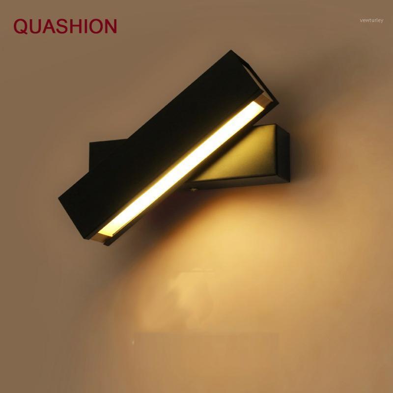 

Nordic Bedside LED Wood Wall Lamp Modern Rotatable Wall Mounted lamp for Bedroom/Living Room Black/white lamps balcony1