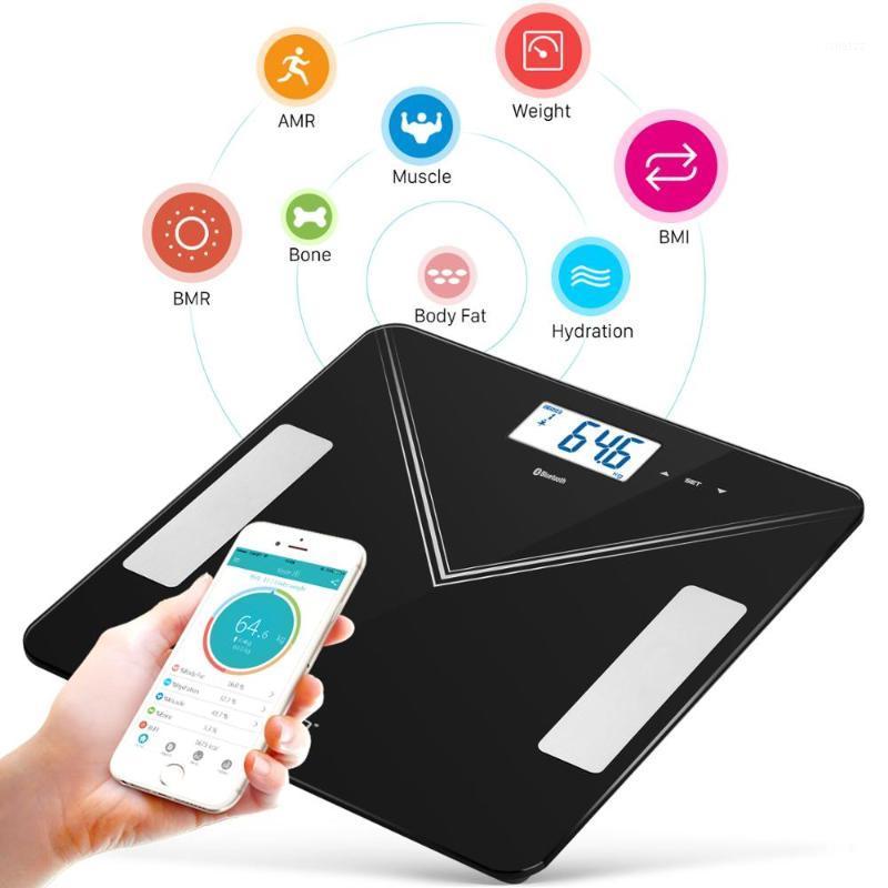 

Bluetooth Digital Weight Scale Smart Body Fat Scale Weight Multi-function Glass Bath IOS Android APP Black1
