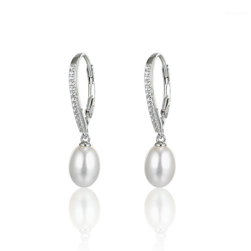 

925 Sterling Silver Inlaid Zircon Earrings Pearls Earrings Fashion Wedding Jewelry For Women Gift1