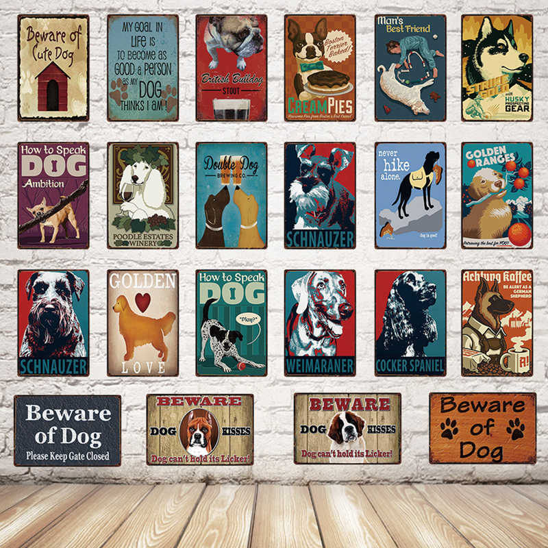 

Beware Of Dog Schnauzer Man's Best Friend Metal Sign Tin Poster Home Decor Bar Wall Art Painting 20*30 CM Size