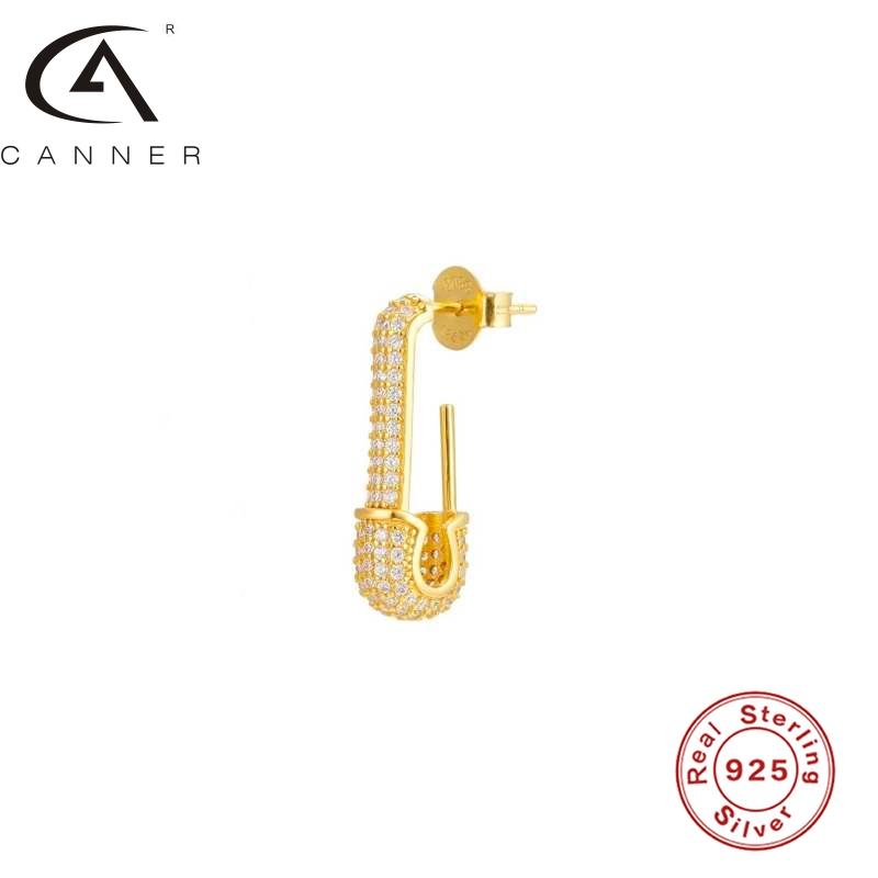 

CANNER 925 Silver Earrings Mini Zircon S925 Sterling Plata Piercing Stud Ear Rings Western New Trendy Shiny Bling Women Joyero