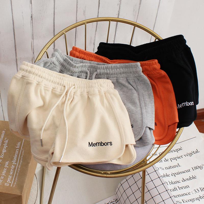 

HOT Women Short Pant summer Casual Lady All-match Loose Solid Soft Cotton Leisure Female Workout Waistband Skinny Stretch Shorts, White a