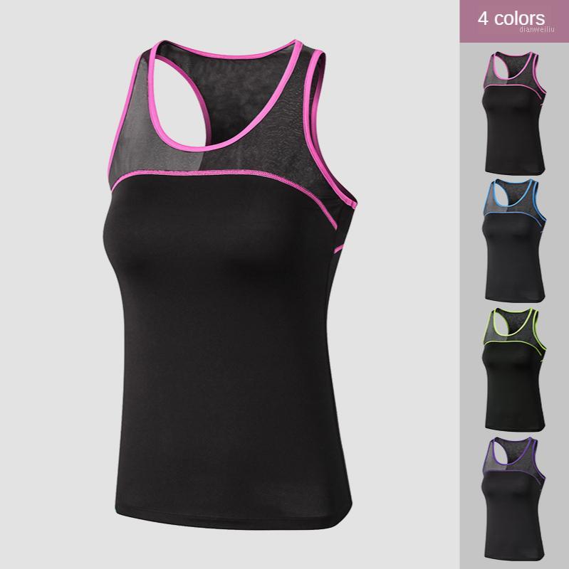

New Yoga Tops Women Sexy Gym Sportswear Vest Fitness tight woman clothing Sleeveless Running shirt Quick Dry Yoga Tank Top1, Black light blue