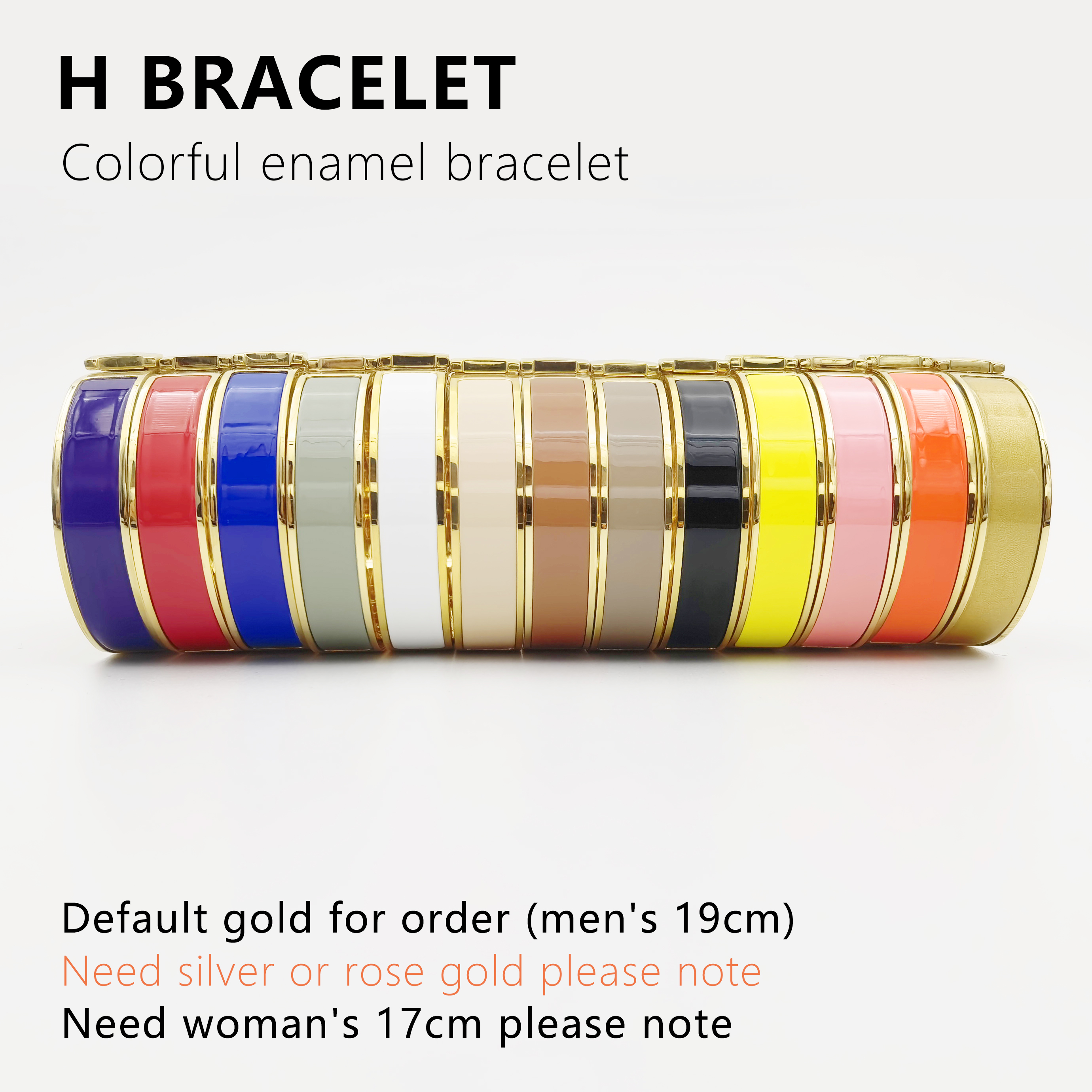 

Fashion Horse Bangle womens size 17 Plating 18K Gold Ladies Men's Color Enamel Jewelry Trend Letter Buckle Titanium Steel Bracelet with Original Velvet Bag