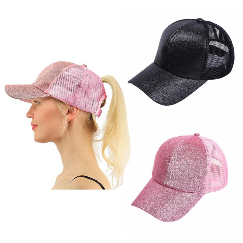 

Ponytail Baseball Cap Women Men Cotton Sunshade Mesh Sun Hat Headwear Sportswear Accessory, Golden