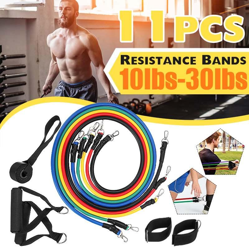 

5 Levels Resistance Bands with Handles Yoga Pull Rope Elastic Fitness Exercise Tube Band for Home Workouts Strength Training