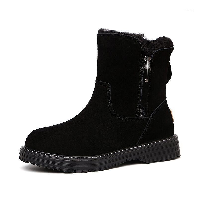 

Boots Women 2020 New Winter Plus Velvet Snow Boots Fashion Platform Ankle Casual Women's1, Black