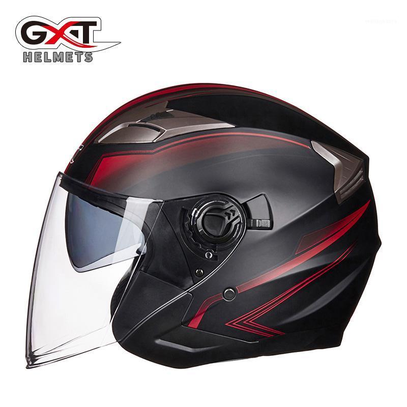 

Motorcycle Helmets GXT Summer Double Lens Open Face Motorbike Helmet Electric Safety For Women Men Moto Casque