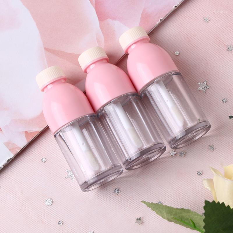 

100pcs Pieces Pink Beverage Bottle Shaped Empty Lip Gloss Tube Containers Clear Refillable Lip Bottles With Rubber Inserts1