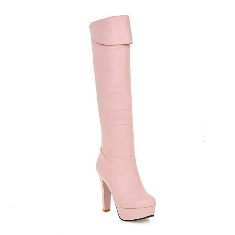 

Winter Platform Women's Knee High Boots Shoes Woman, Black
