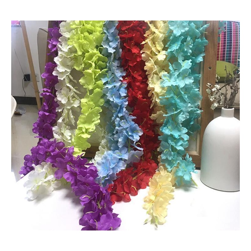 

24 Colors Elegant Artificial Flower Wisteria Flower Vine 34cm Home Garden Wall Hanging Diy Rattan For Hotel Xm jllIHX mx_home
