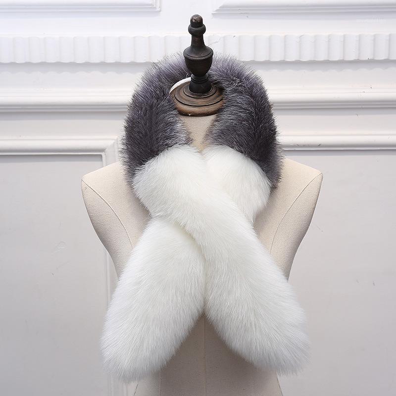 

Faux Fur Collar Scarfs Women Winter Fur Thick Fashion Neck Warm Shawl Female Scarves Imitation Wraps Neckerchief 100cm1