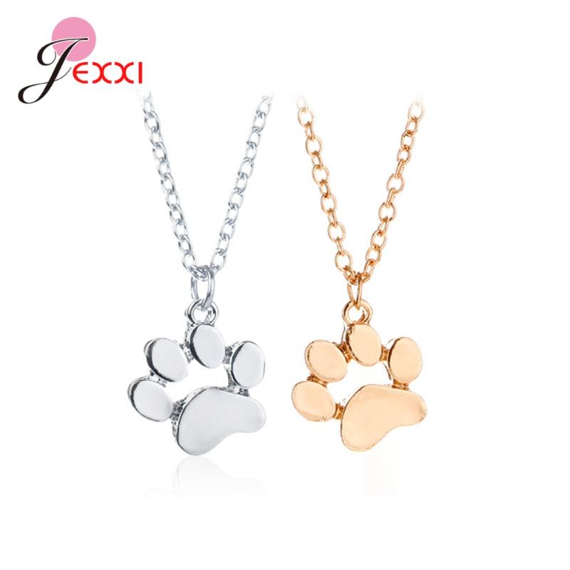 

Chains Lovely Pet Jewelry Pendant Necklaces For Women Dog Footprint Lover Gift 925 Sterling Silver Choker