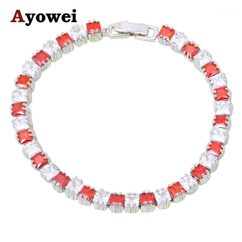 

Amazing Chirstmas Gift for Women Red Garnet Jewelry Charm Bracelets Silver tone Gorgeous Fashion Jewelry TBS1078A1