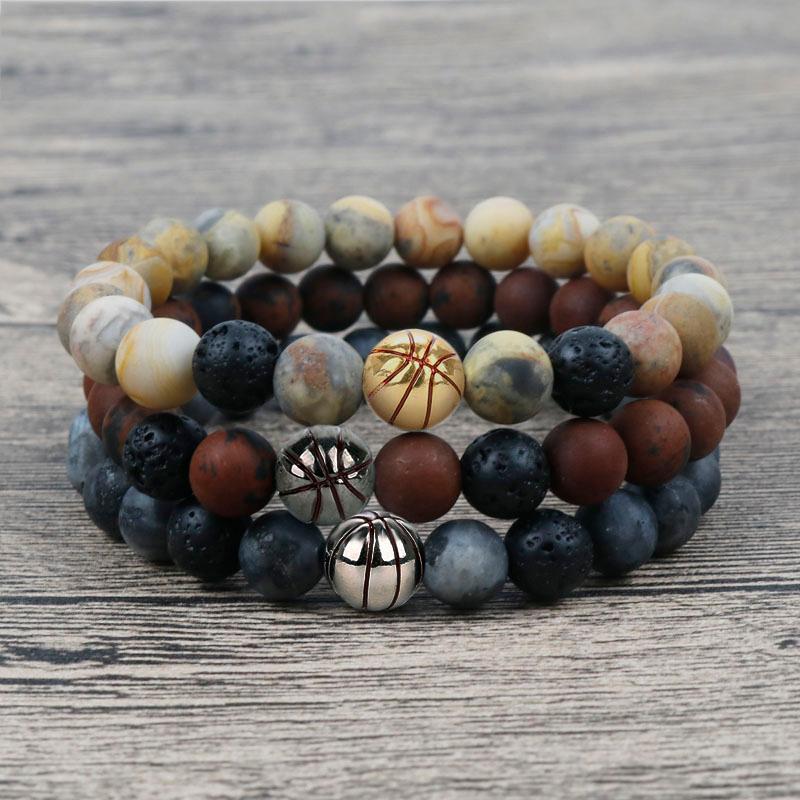 

2020 8MM Frosted Natural Crazy Onyx Stone Bracelet For Women Basketball Bracelet Men Gift For Him Pulseira Masculina LY-10