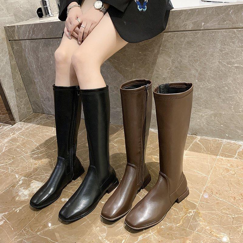 

Boots Flat Platform Zipper Shoes Sexy Thigh High Heels High Sexy Boots-Women Winter Footwear Ladies Over-the-Knee Low