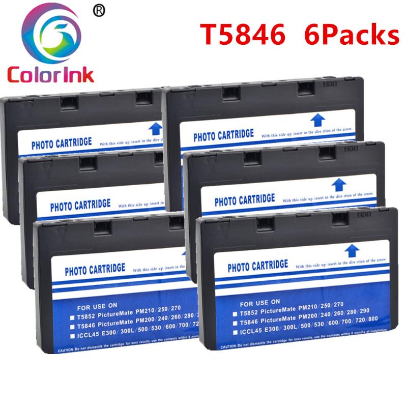 

ColoInk 6PK T5846 E - T5846 ink cartridge suit For PictureMate 200 240 260 280 290 PM240 PM225 PM300 inkjet printer