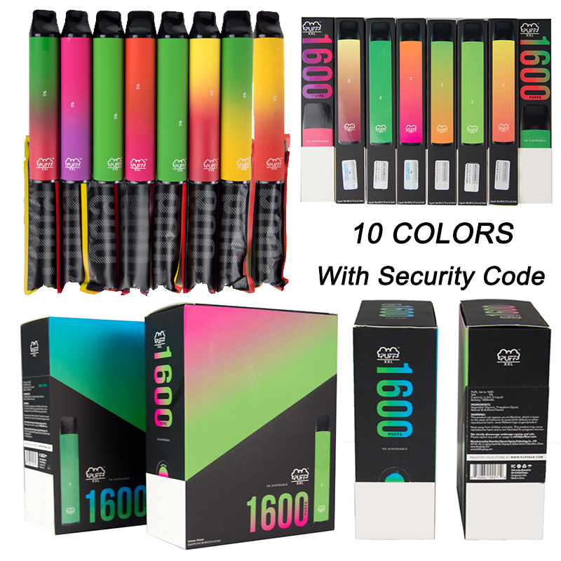 

Puff XXL Disposable Device Pod 1600puffs Puffxxl Starter Kits Vape Pens 6.5ml Carts 1000mAh Battery Empty Disposable E cigarettes