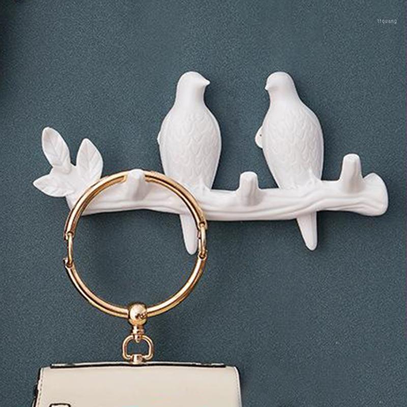 

3D Creative Birds Coat Rack Wall Decor Hook Coats Clothes Cap Living Room Shelf Organizer Home Decoration1