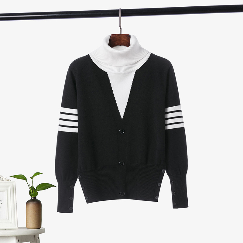 

2021 New Women Turtleneck Cowlneck Winter Sweater Long Sleeve Thick Warm Pullover Soft Knitted Jumper Christmas Sweaters Pull Top Zz2b, Black