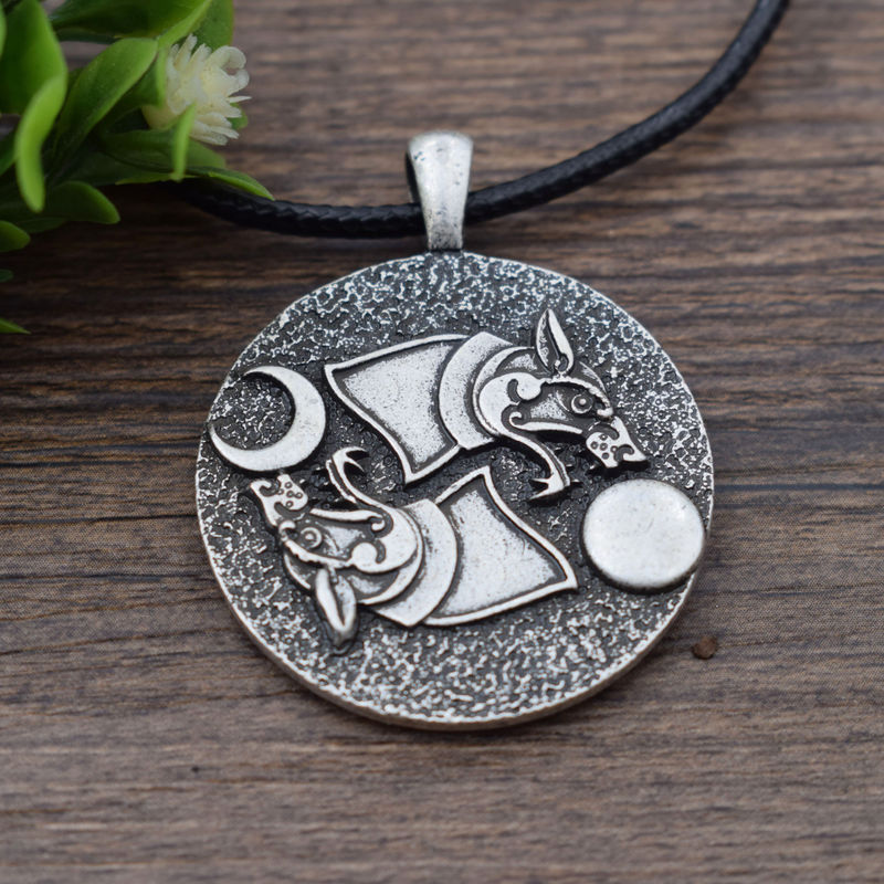 

Yin Yang Wolf Sun and Moon Necklace Jewelry Gift Talisman for Men Women