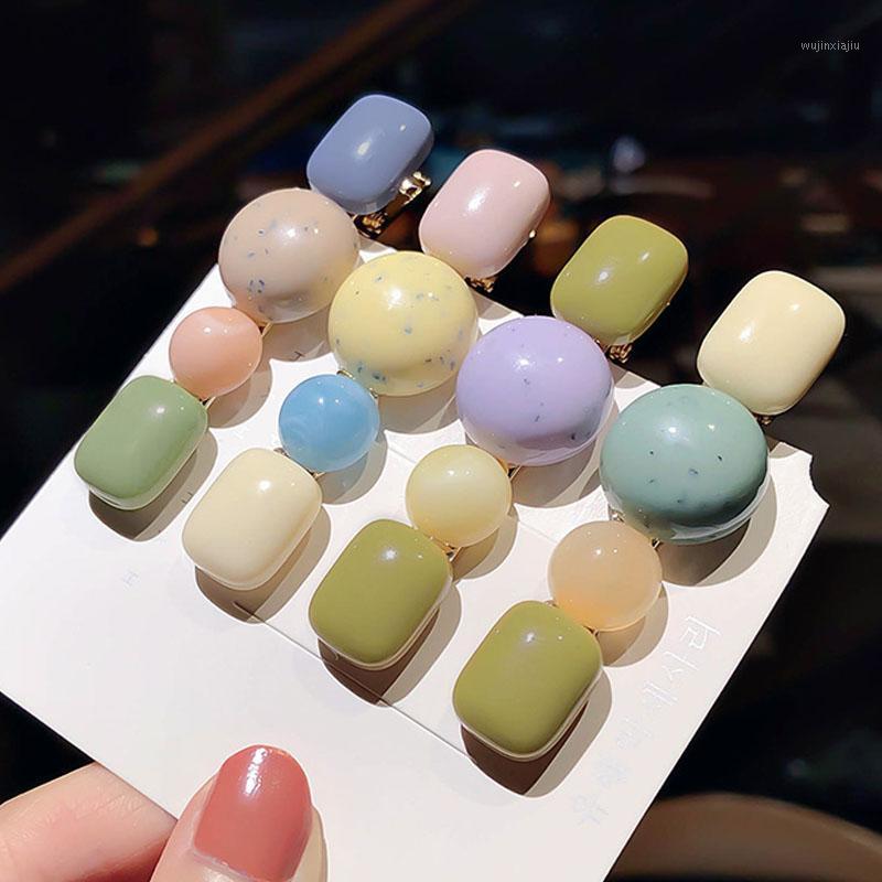 

Hair Clip Korea Ins Retro Temperament Wild Cute Geometric Hair Clip Resin Acetic Acid Duckbill Clips Female Side1, Blue