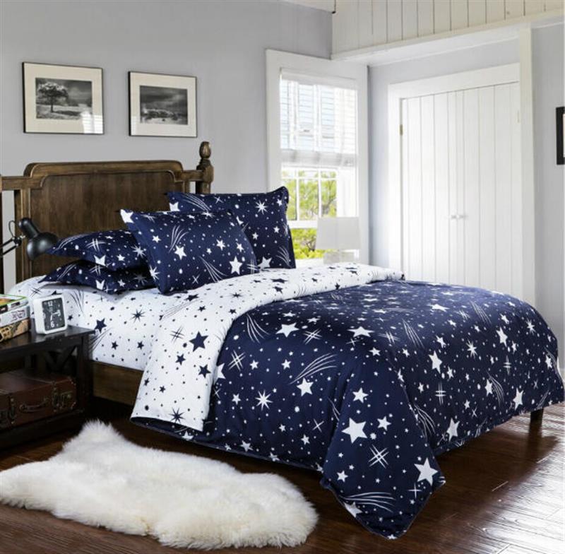 

Starry sky bed linens star Bedding Sets gift for kids boys bedclothes family Duvet Cover set Quilt cover black Queen king size, Style6