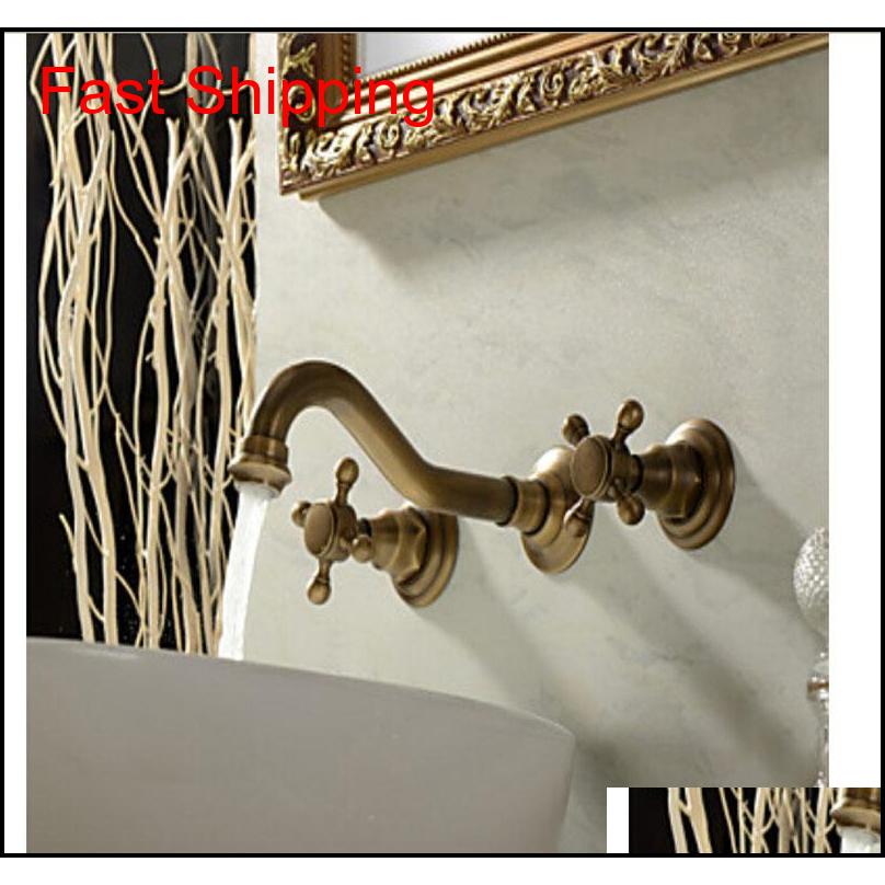 

Wholesale And Retail Bathroom Sink Faucets New Antique Brass Widespread Wall Mounted Bathroom Faucet Ba qylrbX bdesports