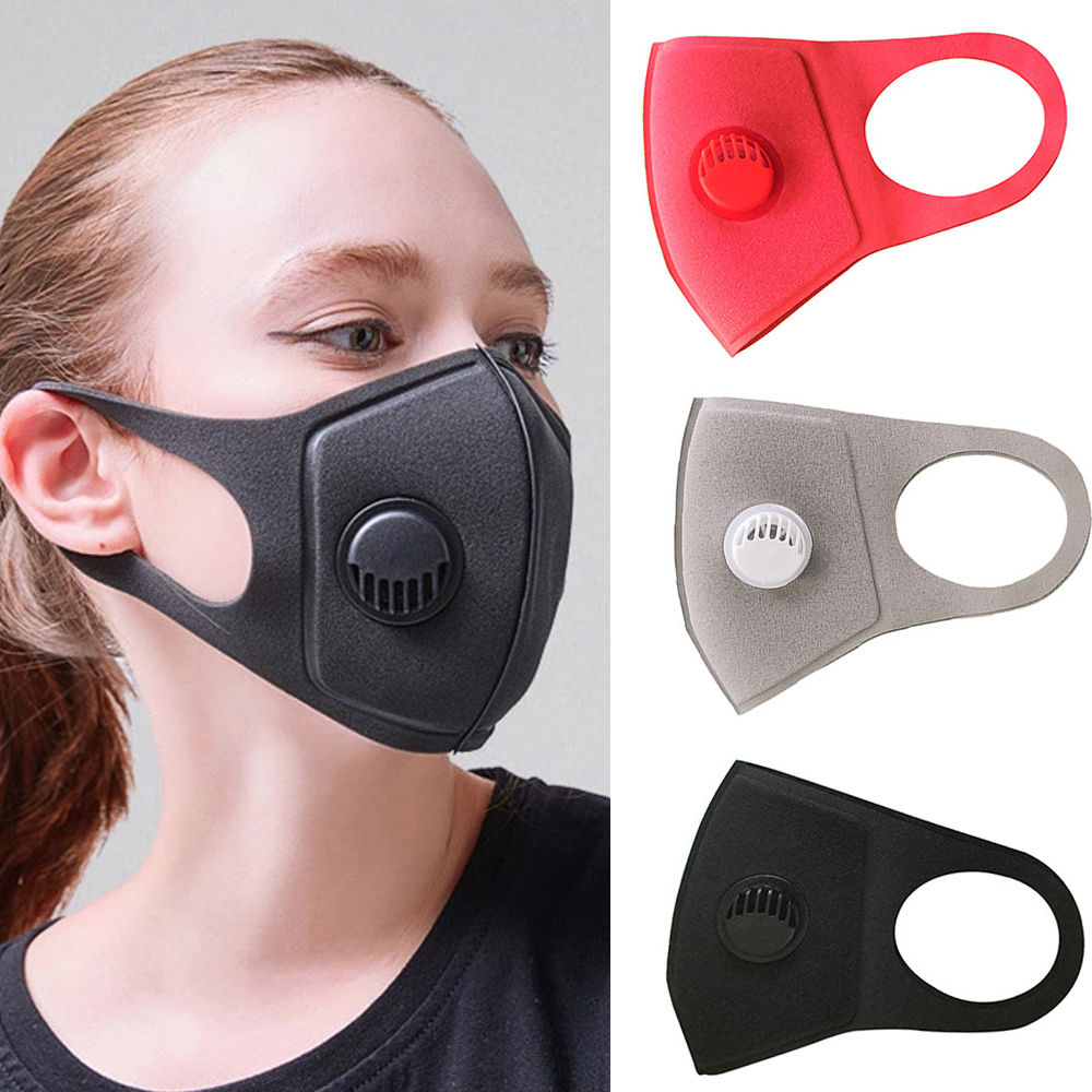 

Anti Dust Face Mask With Valve Washable Reusable PM2.5 Breathing Filters Protective Mouth Cotton Masks Respirator Anti
