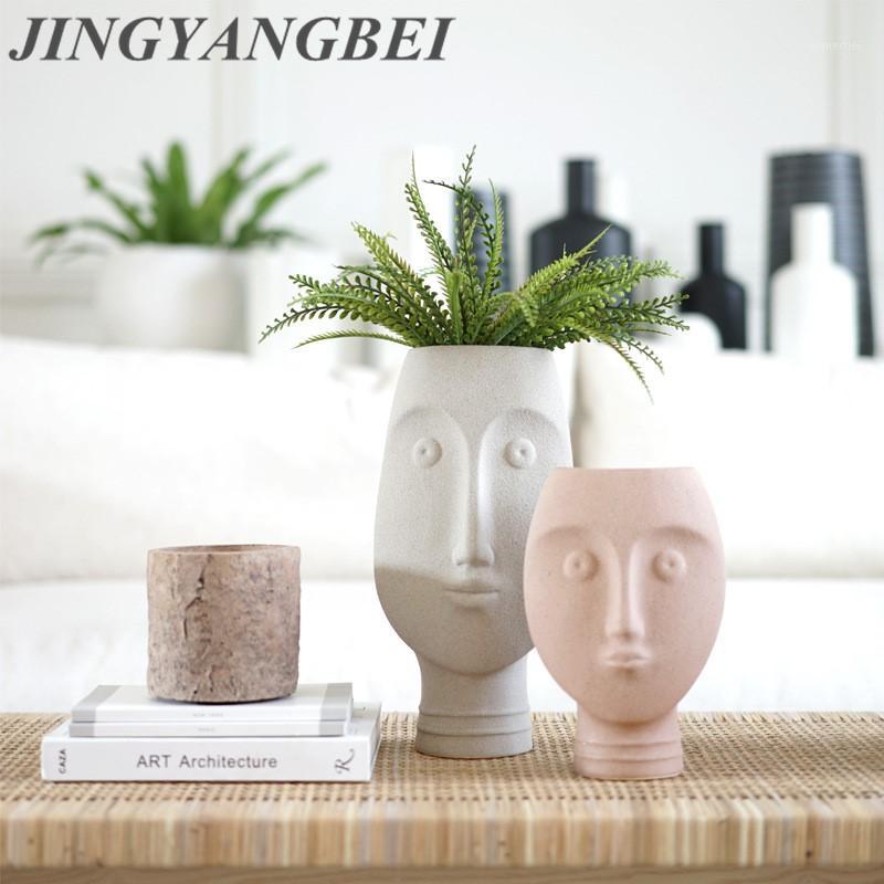 

Portrait Vase Plants Pot Ceramic Human Face Vase Succulent Plants Planter Mini Bonsai Cactus Flower Pot Home Decoration Craft1