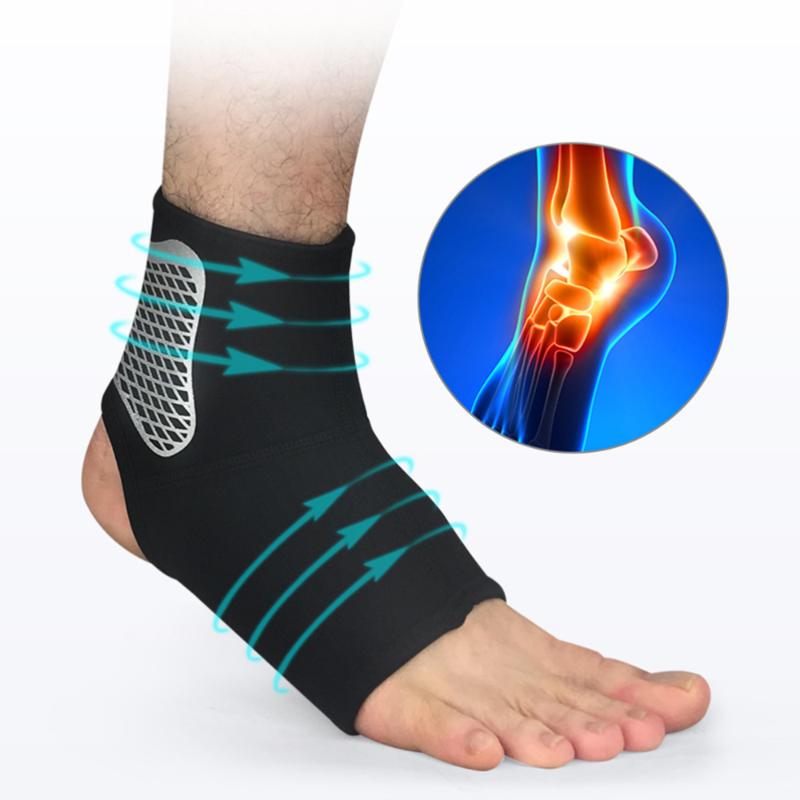 

2pcs Breathable Sports Ankle Protector Ankle Care Sleeve for Exercising Running Fitness Basketball (Black Size