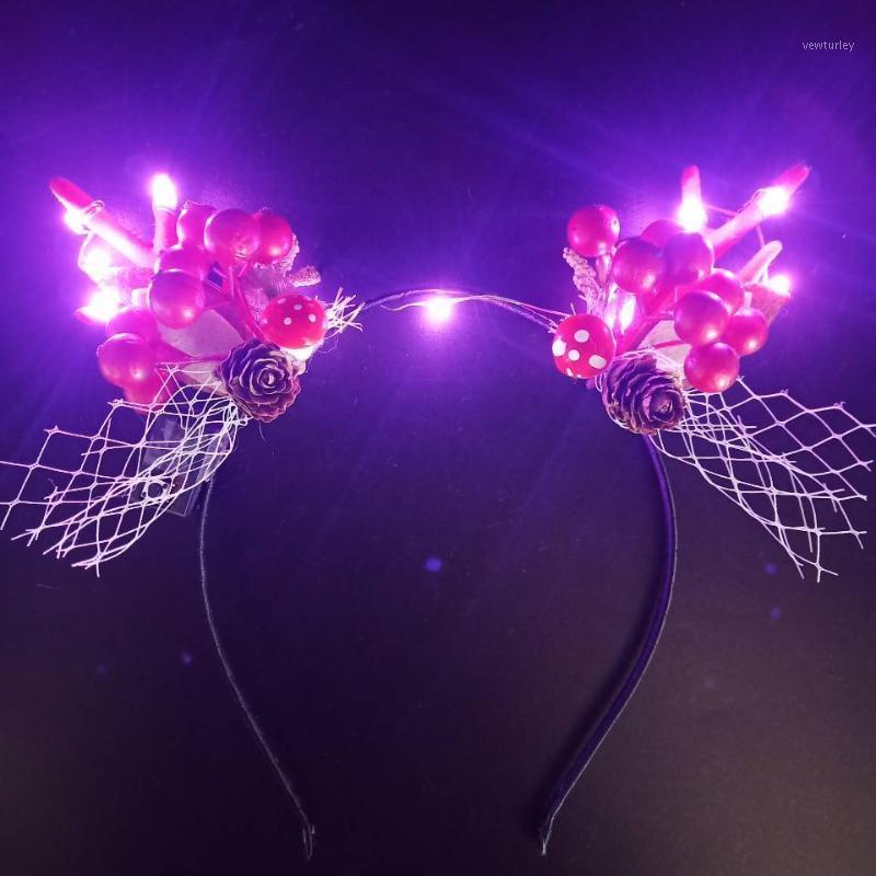 

Girls Luminous Christmas Headwear Glowing Antler Head Hoop Festival Hair Accessories1