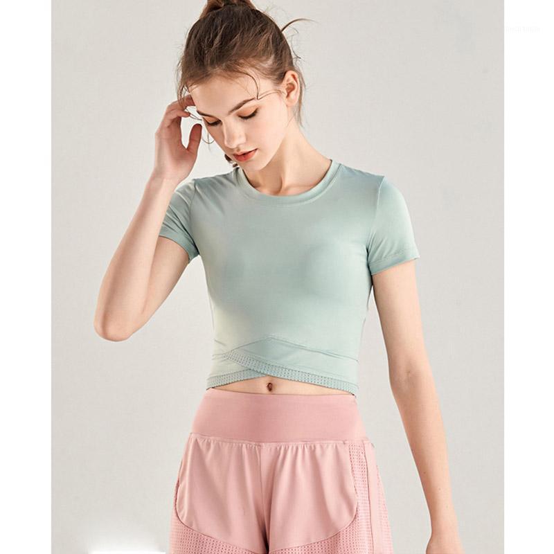 

Women Short Sleeve Yoga Top Sexy Sport Top Style Gym Crop Solid Running Shirt Sport Clothes Fitness Shirts Gym Sportswear1, Black