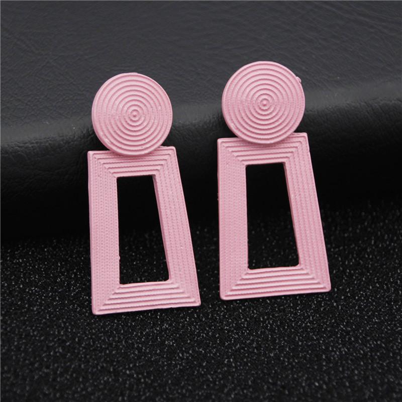 

2020 Fashion Pink Earrings for Women Black Statement Earring Geometric Metal Stud Earrings Red Wedding Earring dangler Jewelry