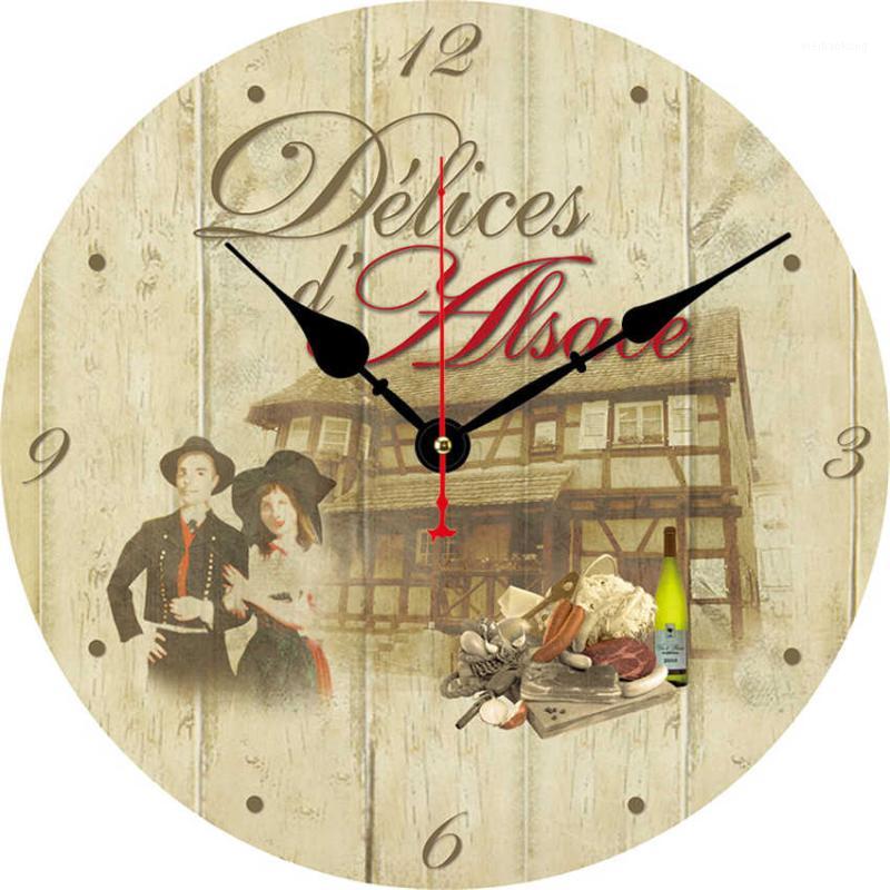 

WONZOM Happy Home Couple Round Wall Clock for Home Office Decoration,Silent Wooden Cardboard Clock Drop Shipping1