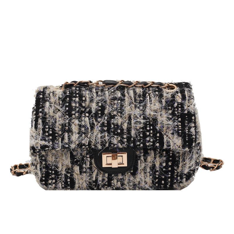 

New multi function Messenger Bag Fashion Lady chain bag shoulder, Blue gold wool