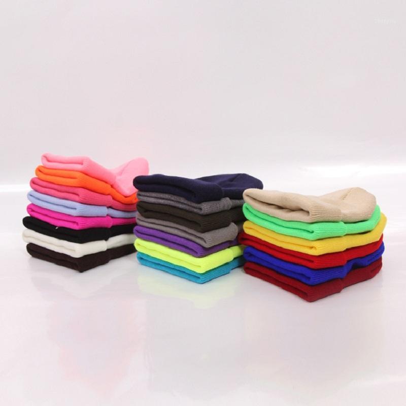 

Korean version of autumn and winter knitted hat candy-color fluorescent pullover hat wool1