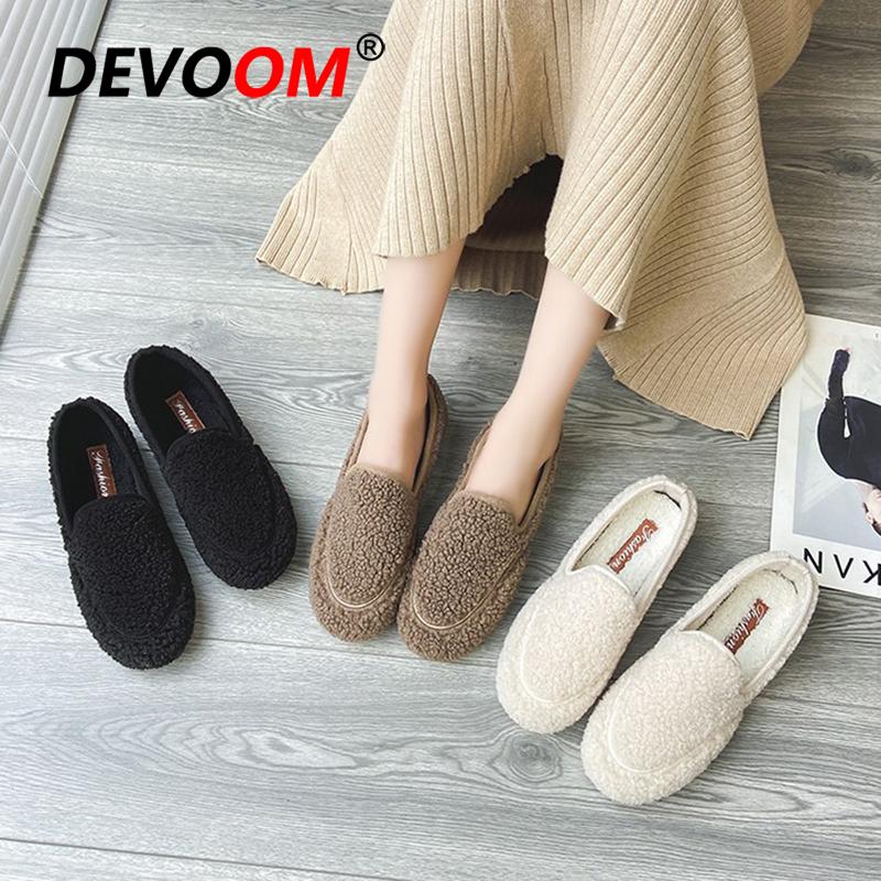 

2020 Slippers Women Home Fur Slippers Winter Warm Slides House Bedroom Women Furry Slippes Slip on Ladies Casual Flat Shoes E 40, White