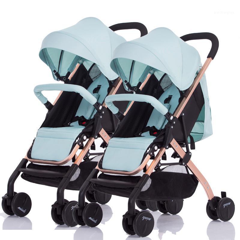 

Twin Baby Stroller Detachable Can Sit Reclining Lightweight Folding Second Child Double Trolley1