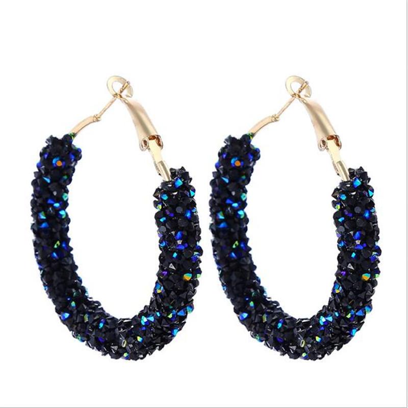 

Retro Big Earrings for Women Personality Colorful Crystal Hoop Earrings Wedding Jewelry Gifts