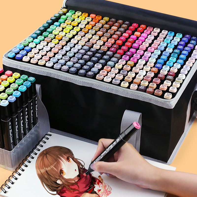 

TOUCHCOOL 30/40/60/80/168 Marker Manga Drawing Art Markers Dual Head Alcohol Brush Markers Sketch Brush Pen Designer Paint Pen Y200709