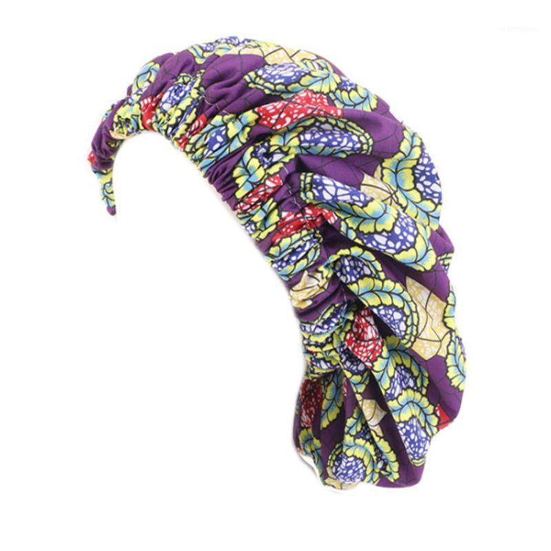 

Womens Extra Large Double Layer Bonnet Satin Lined Floral Night Cap Sleep Hat B95F1, Hp