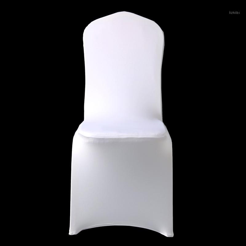

100Pcs Cheap Hotel White Lycra Spandex Chair Cover Wedding Party Christmas Banquet Dining Office Stretch Polyester Chair Covers1