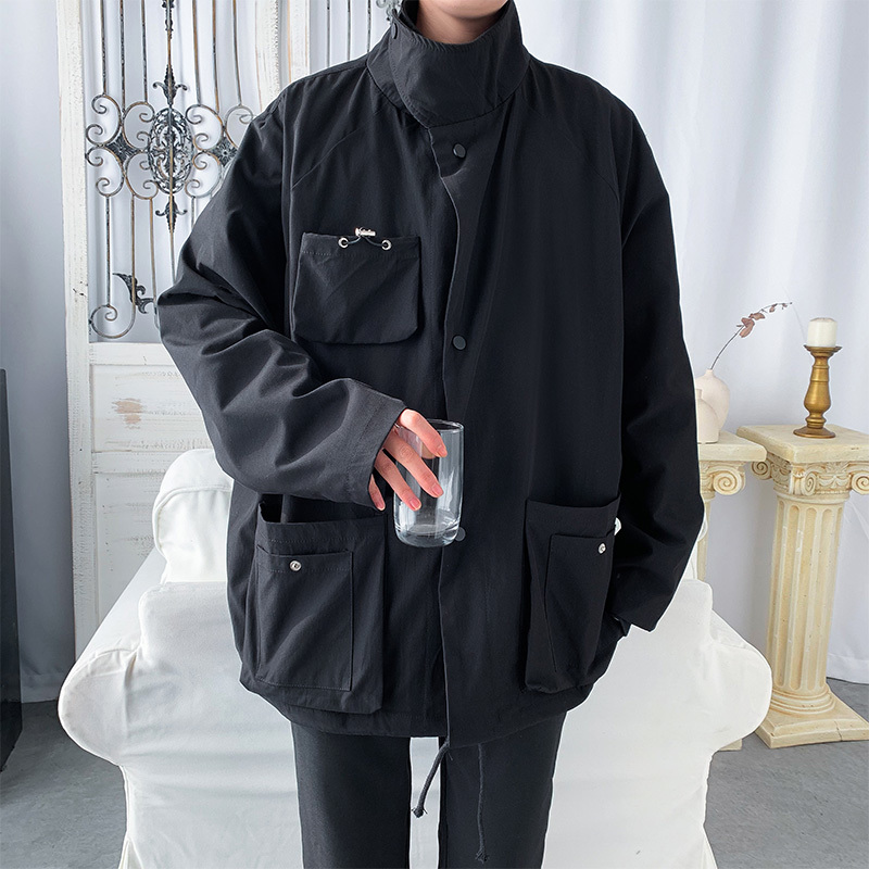 

2020 Men Hip Hop Streetwear Black Pullover Load Harajuku with Tactical Track Jacket Outwear, White