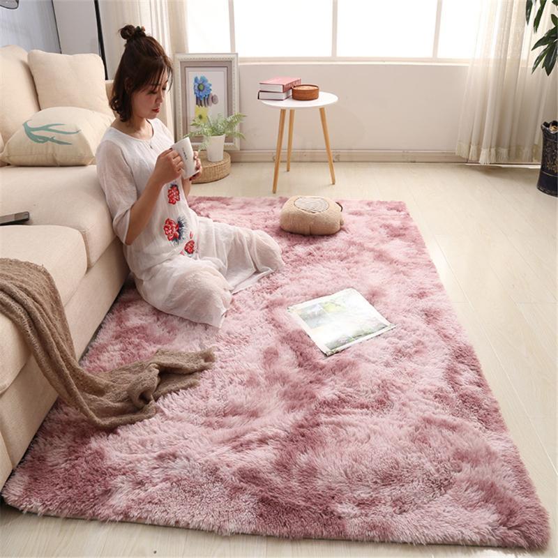 

Grey Carpet Tie Dyeing Plush Soft Carpets For Living Room Bedroom Anti-slip Floor Mats Water Absorption Carpet Rugs LBShipping1, Brown