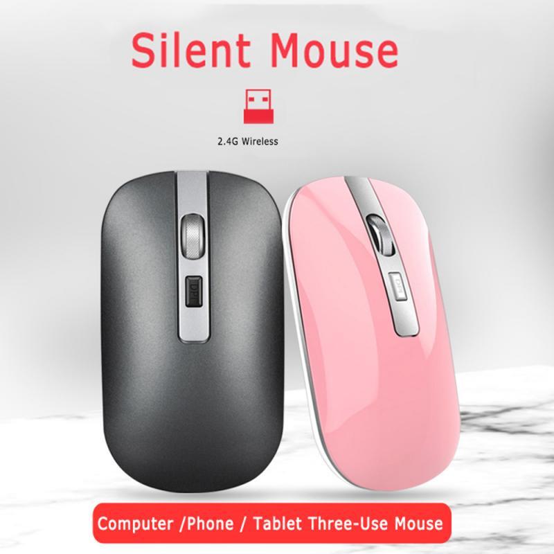 

1pc New 2.4G Wireless Mouse Silent Dual USB Rechargeable Silent Mouse For Laptop Portable Mini Mute Mice Computer