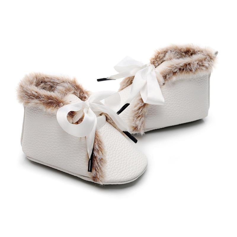 

Newborn To 24 Months Sweet Casual Baby Shoes Princess Girls Baby Kids Leather Solid Crib Babe Infant Toddler Cute Bow Shoes, Gold