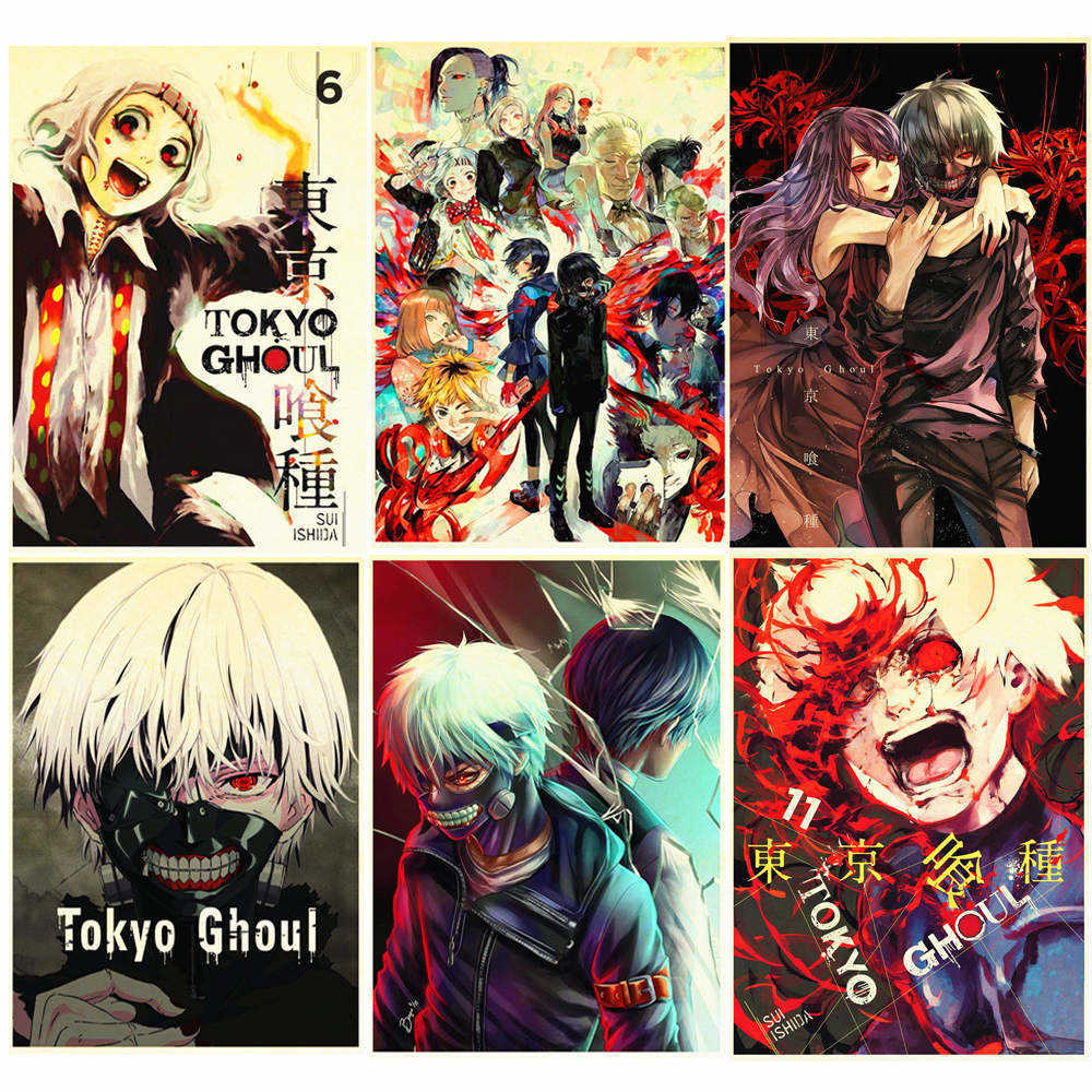 

Tokyo Ghoul Vintage Metal Poster Anime Tin Sign Pub Bar Room Decoration Japan Style Art Painting Wall Sticker Home Decor